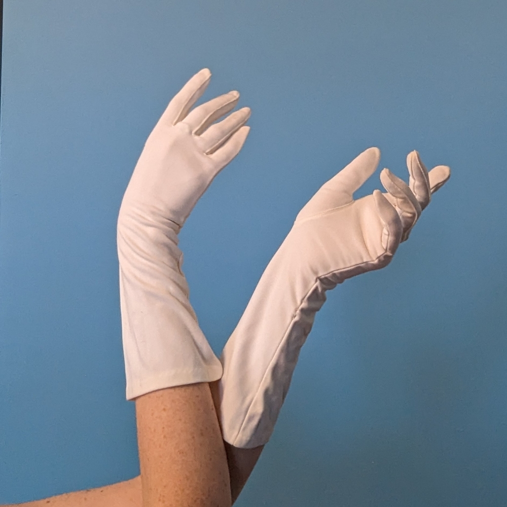 Vintage white costume gloves